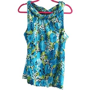 Zac & Rachel Blue and Green Floral Blouse